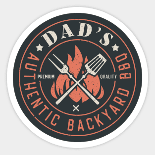 Dads Backyard Premium Quality BBQ | Backyard Pool Party BBQ | Summer | For Black Sticker